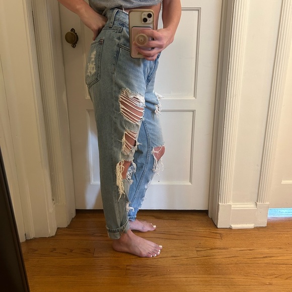 BDG Blue Boyfriend Distressed Jeans - Picture 2 of 4